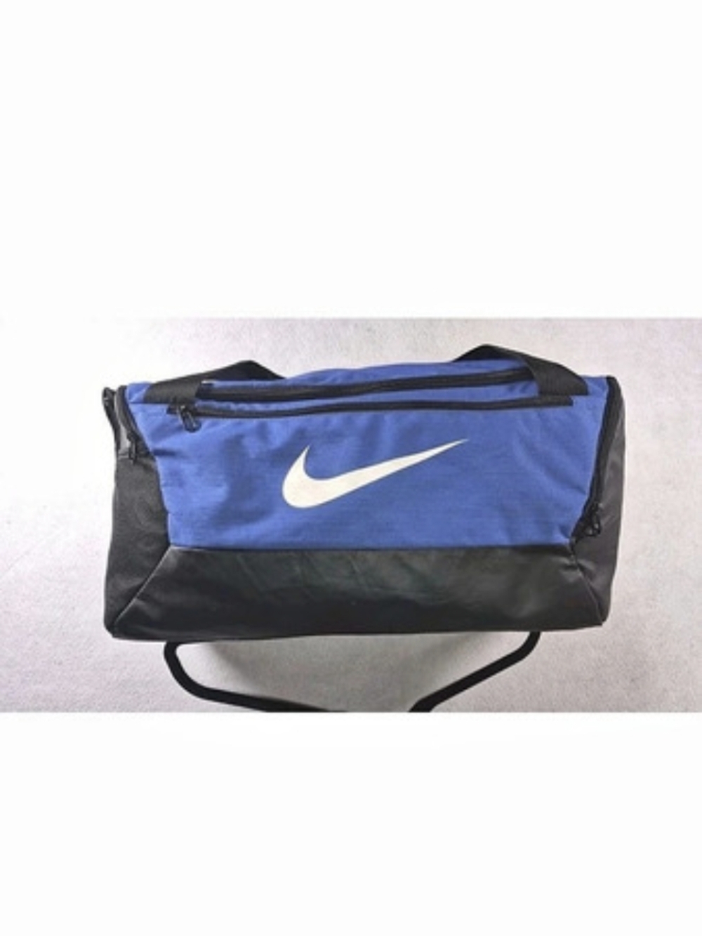 Nike Blue Black & White Swoosh Duffle Bag Sports Travel Shoulder Straps